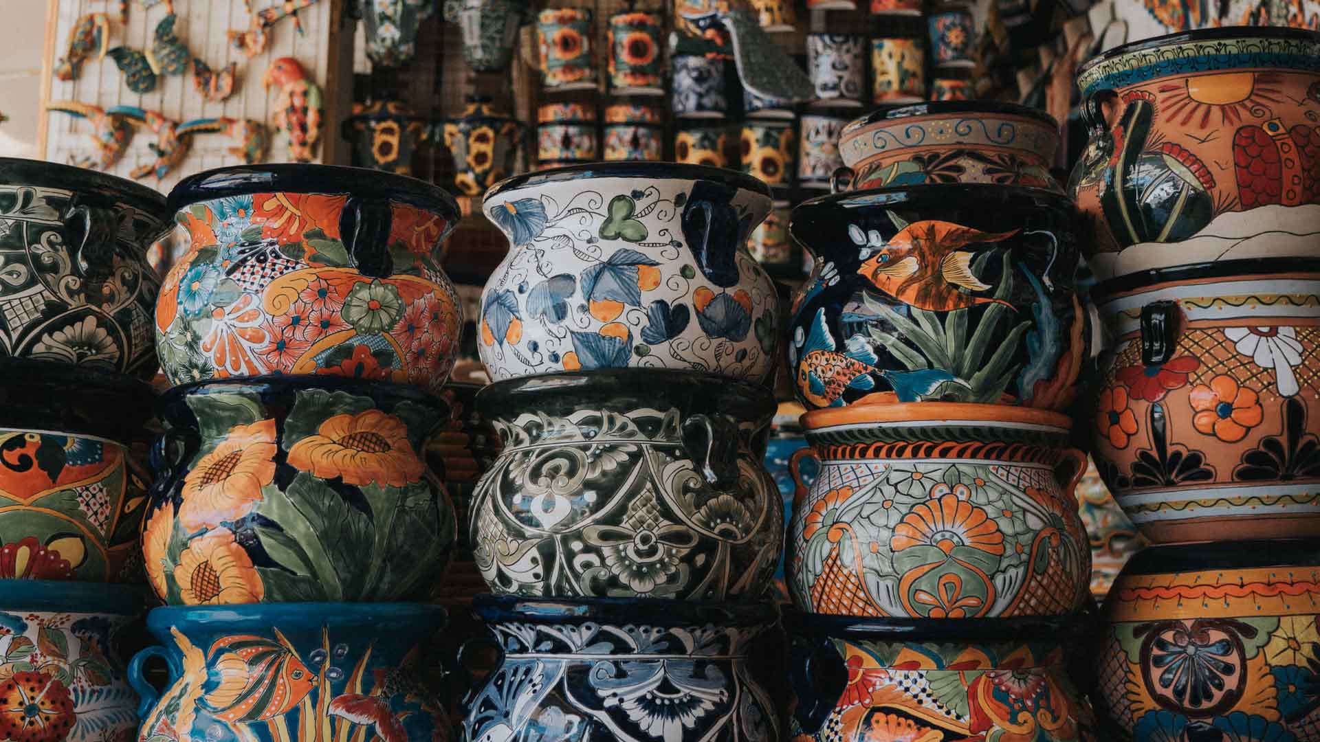 Bright Color Mexican Pottery 