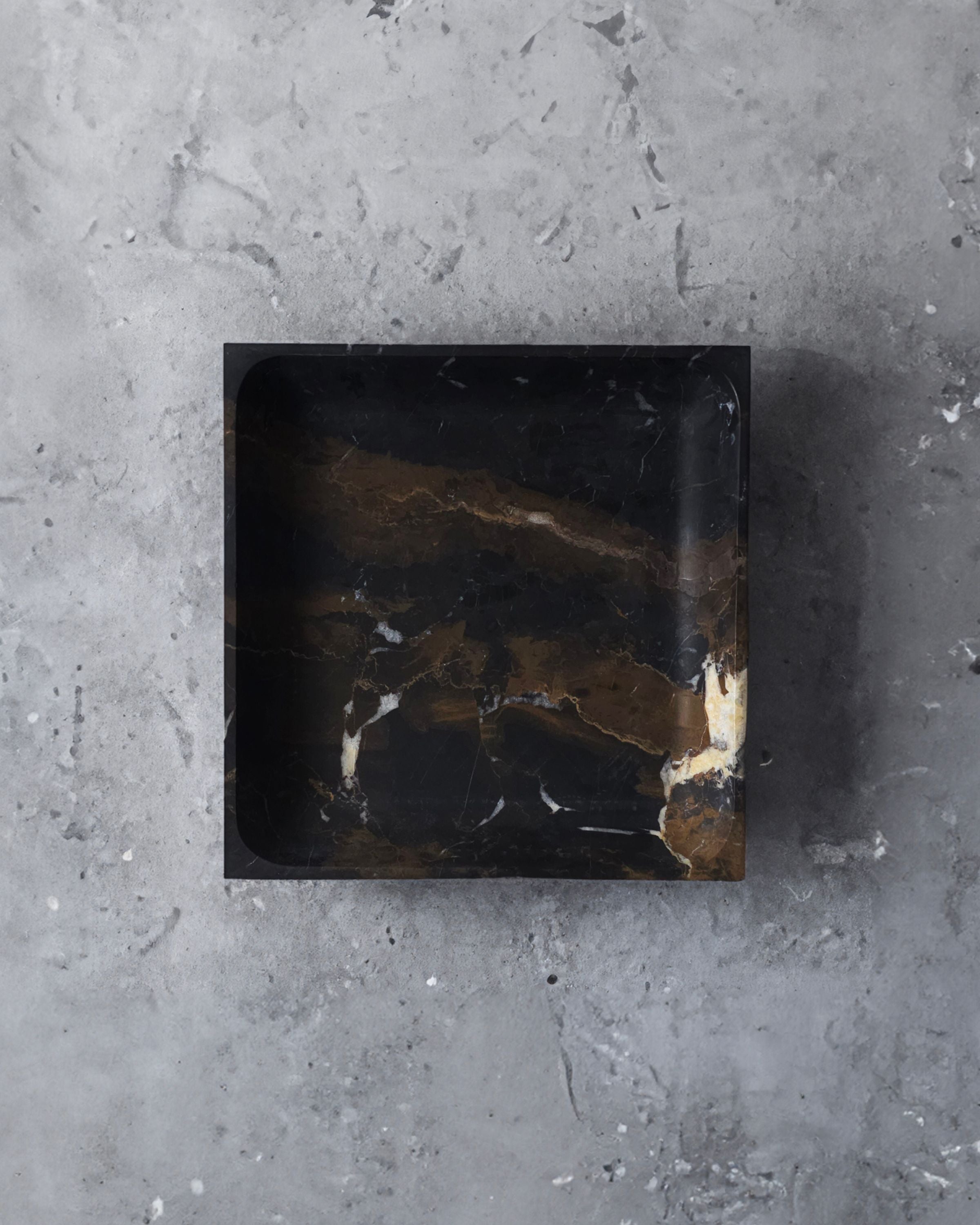 Black Marble Square Tray Decor Accents