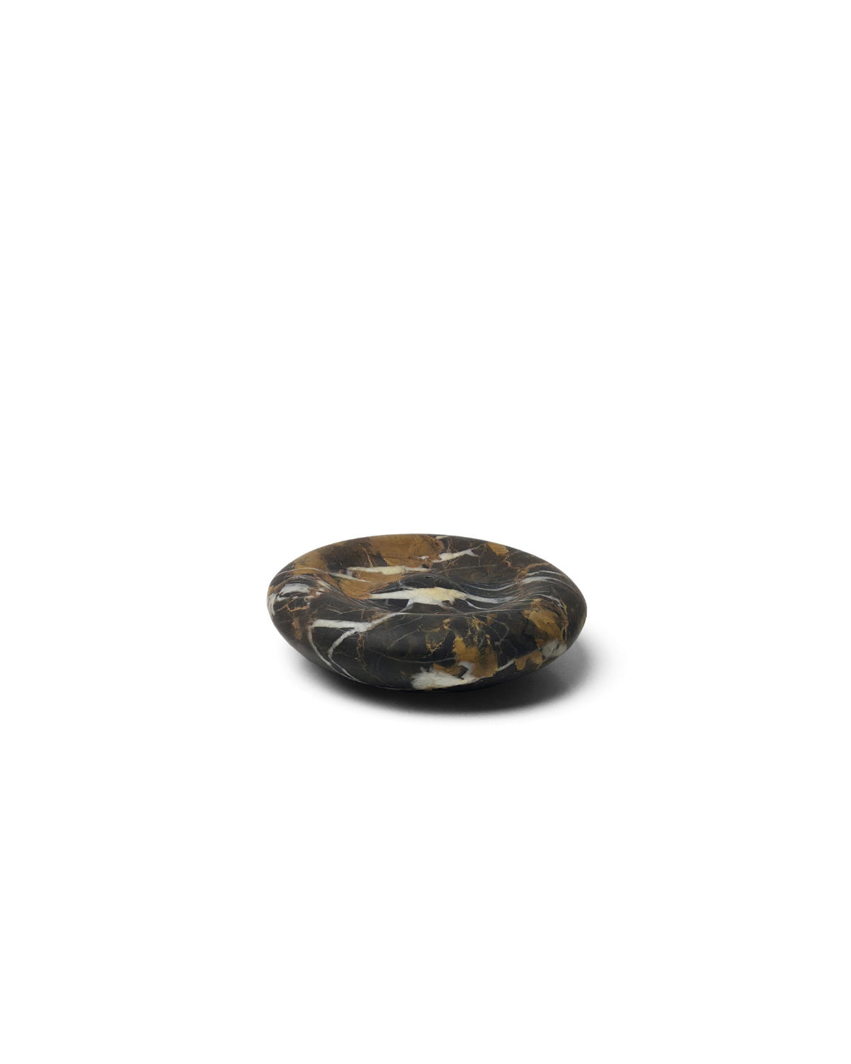 Front view of Eros Incense Holder in Portoro Gold Marble