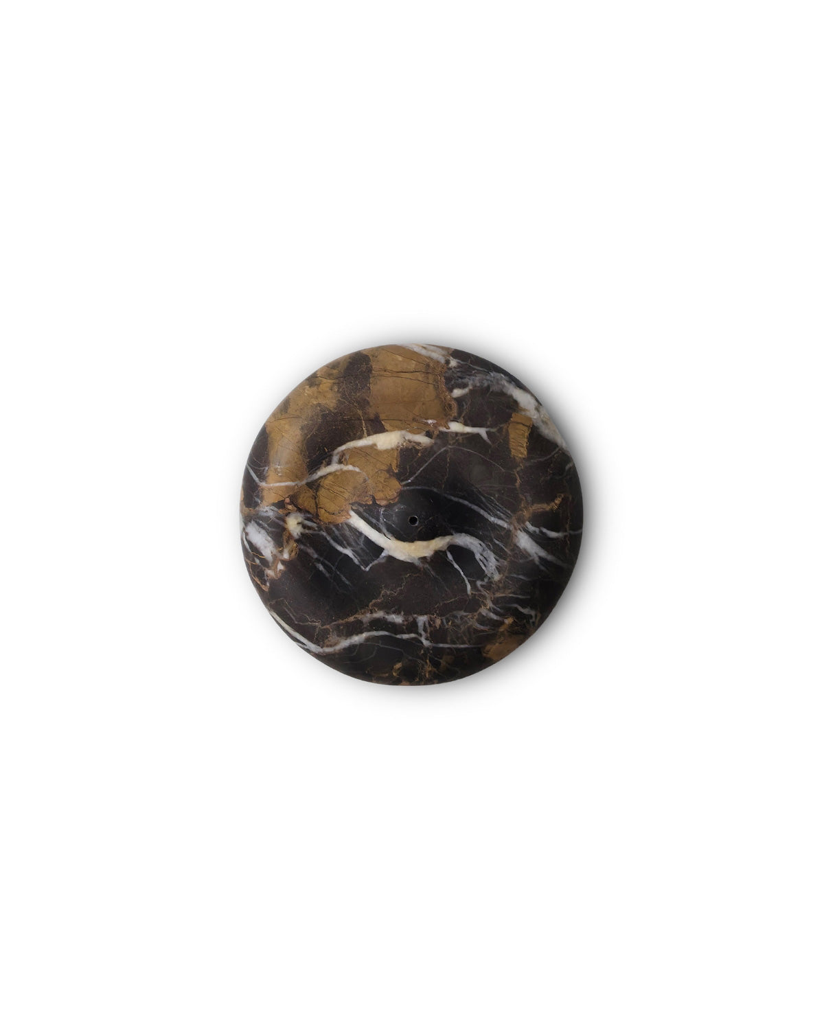 Top view of Eros Incense Holder showcasing unique Portoro Gold Marble veining