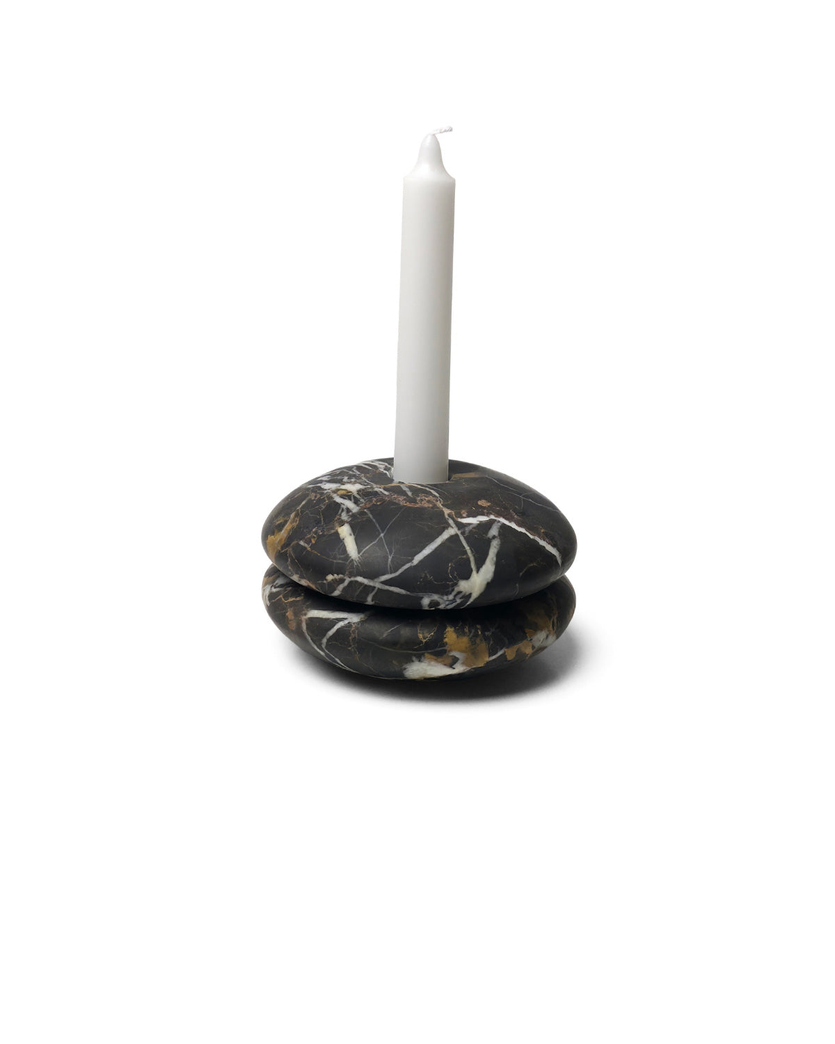 Eros Incense Holder made from Portoro Gold Marble with taper candle