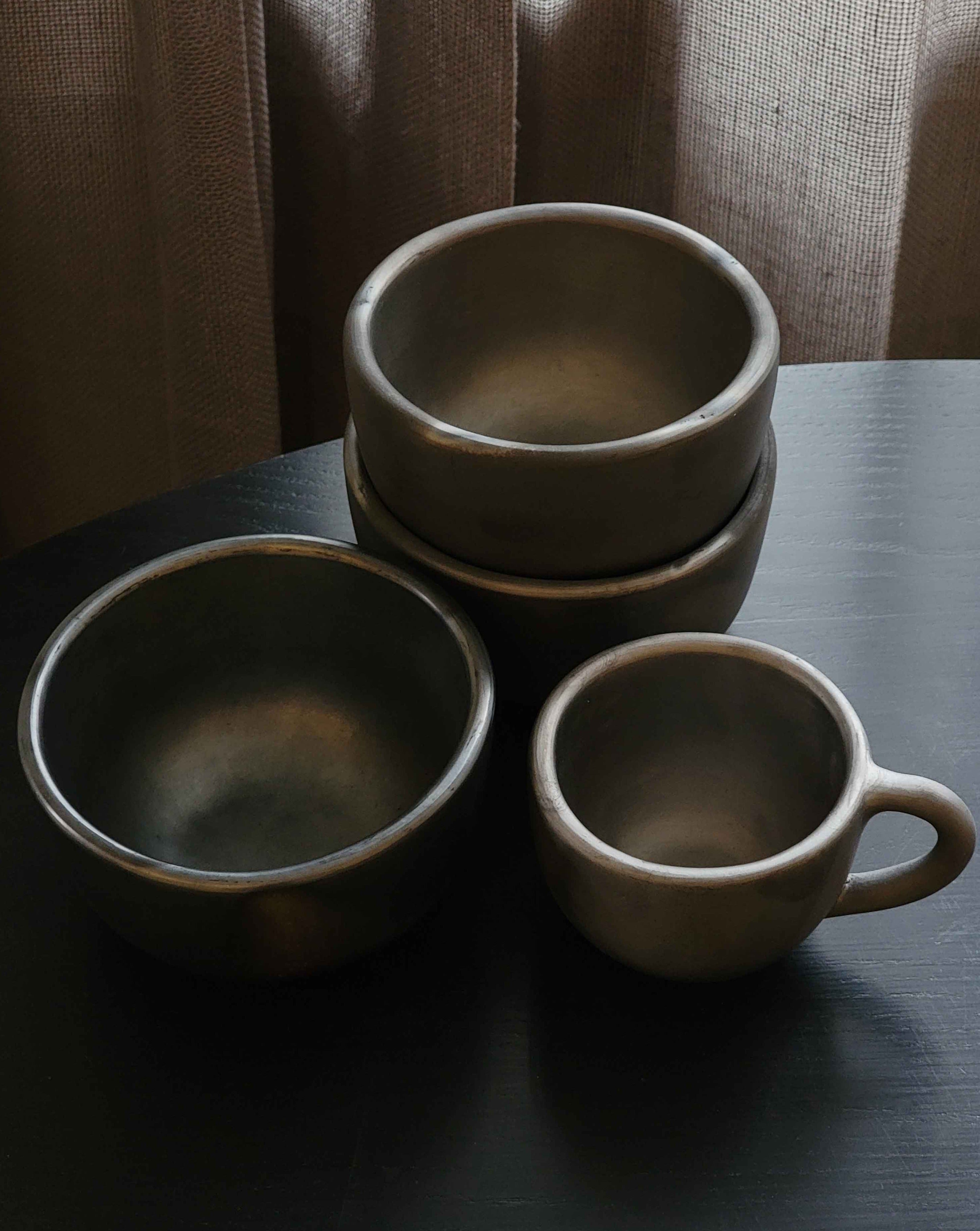 Oaxaca Black Clay Pottery Bowl Dinnerware