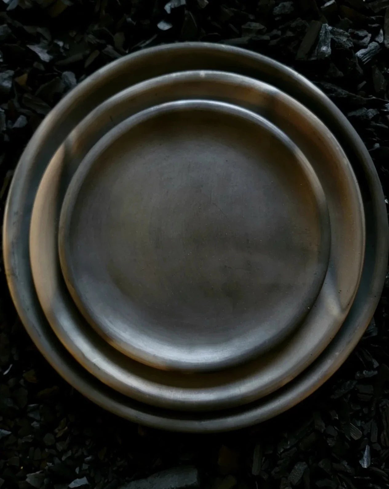 Oaxacan Pottery Plate Dinnerware Barro Negro set of 4 8”