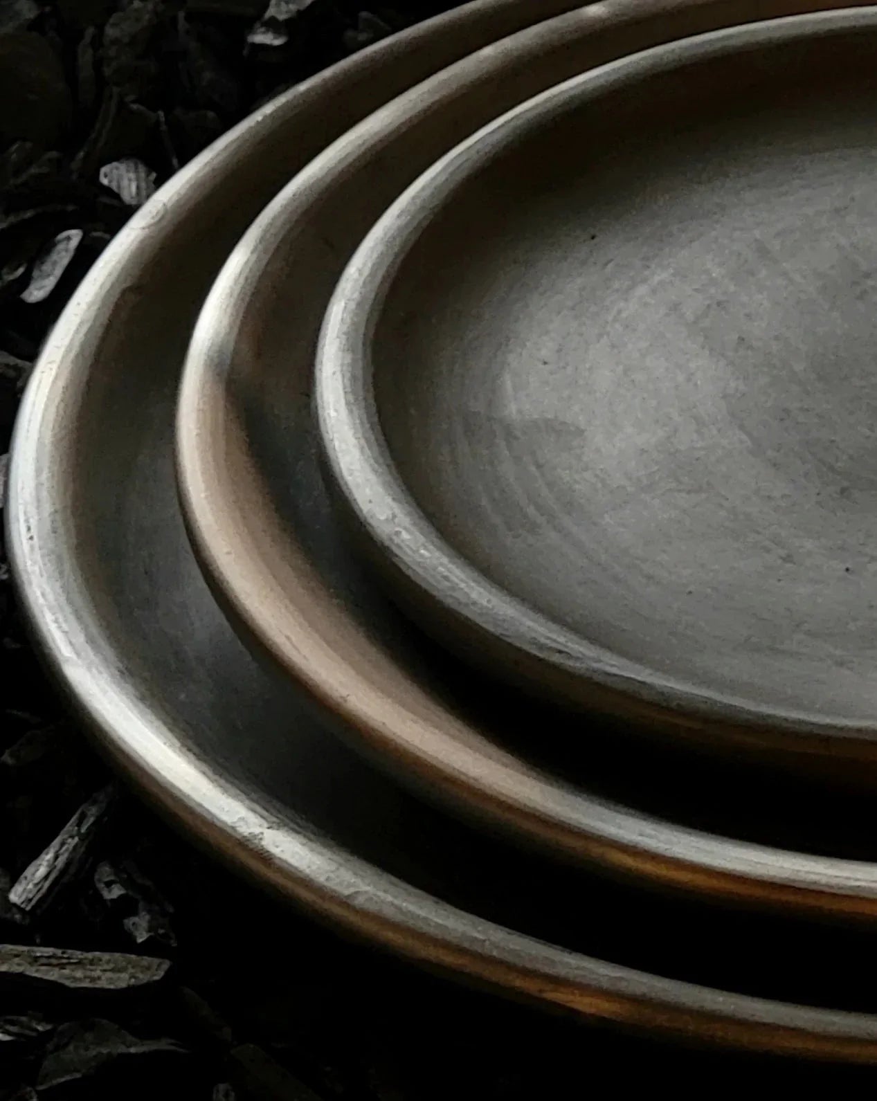 Oaxacan Pottery Plate Dinnerware Barro Negro set of 4 8”