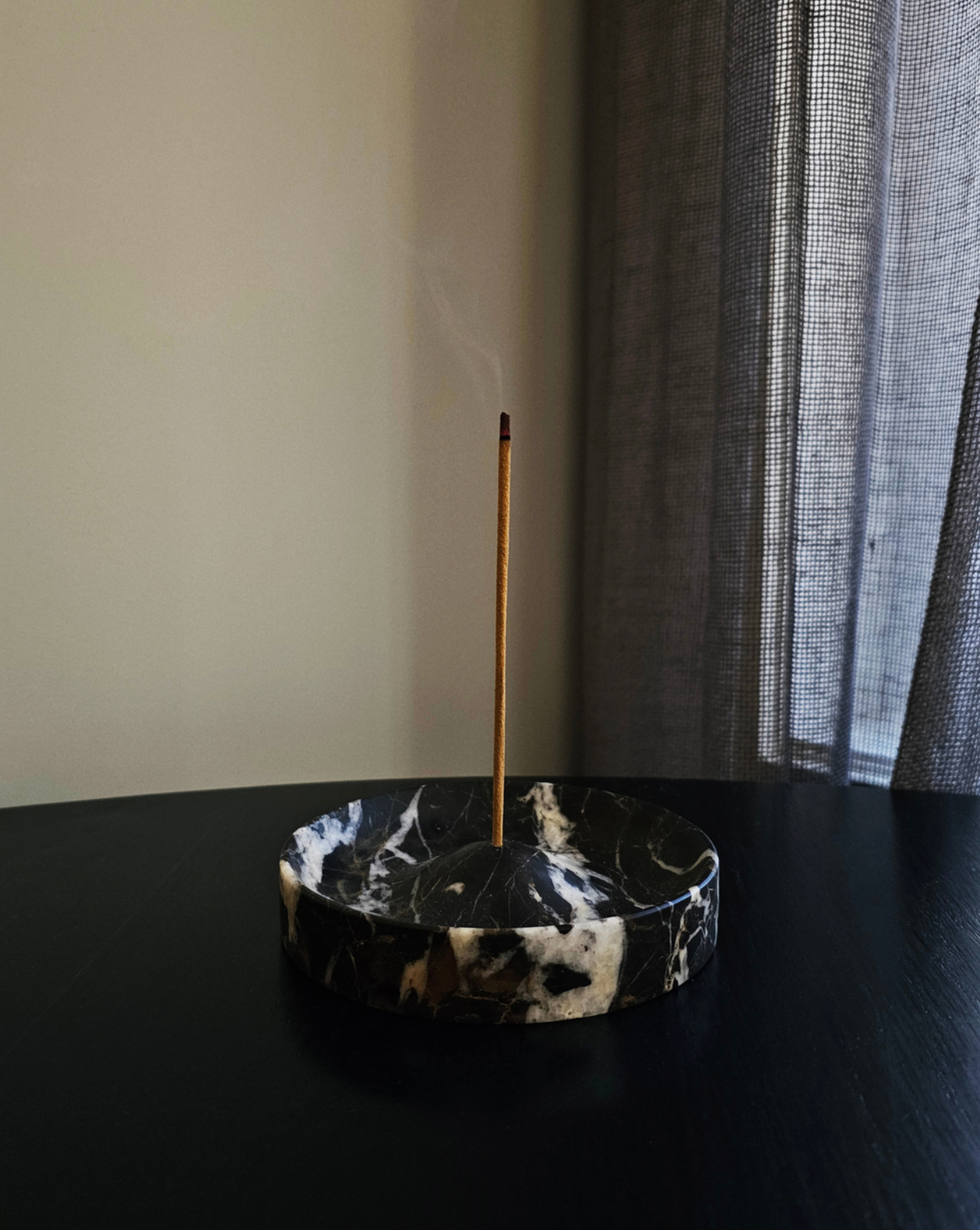 Black Gold Marble Incense Holder