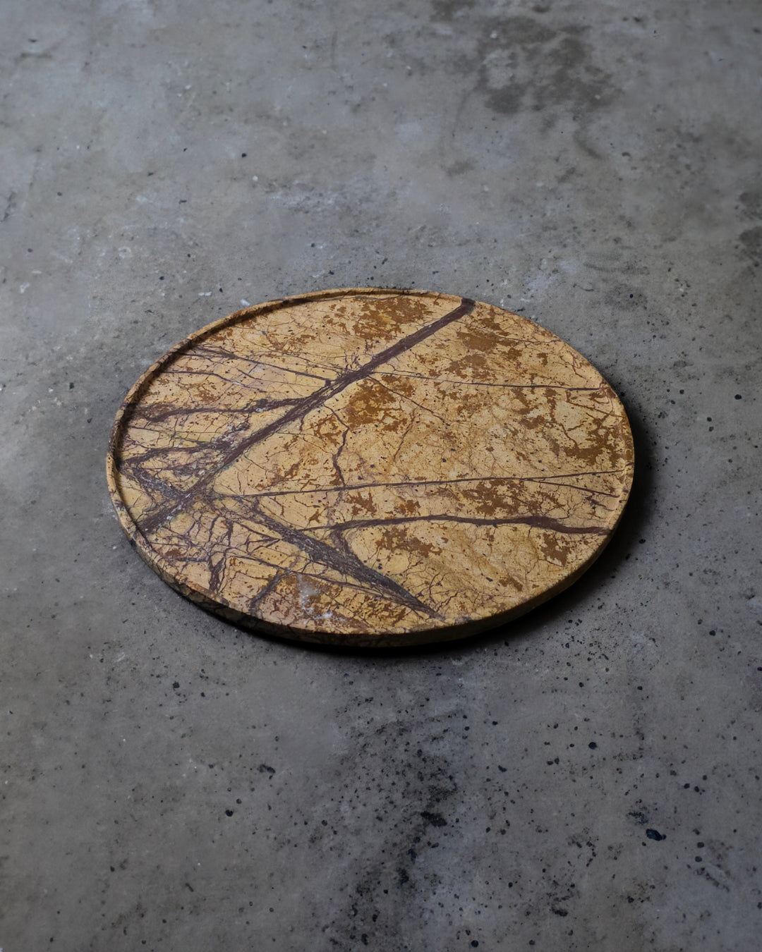 Round Brown Marble Tray