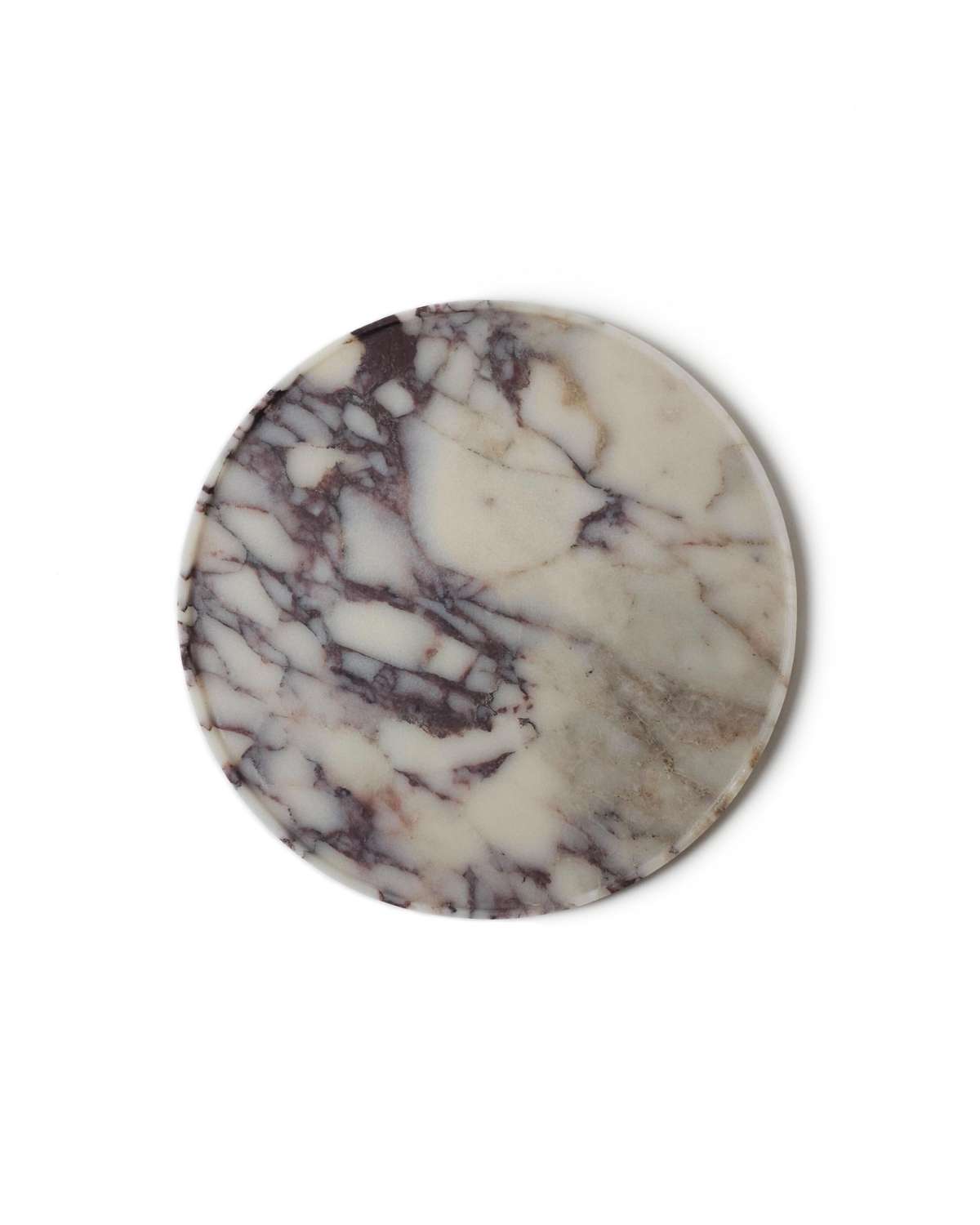 Round Viola Calacatta Marble Tray Decor Accents