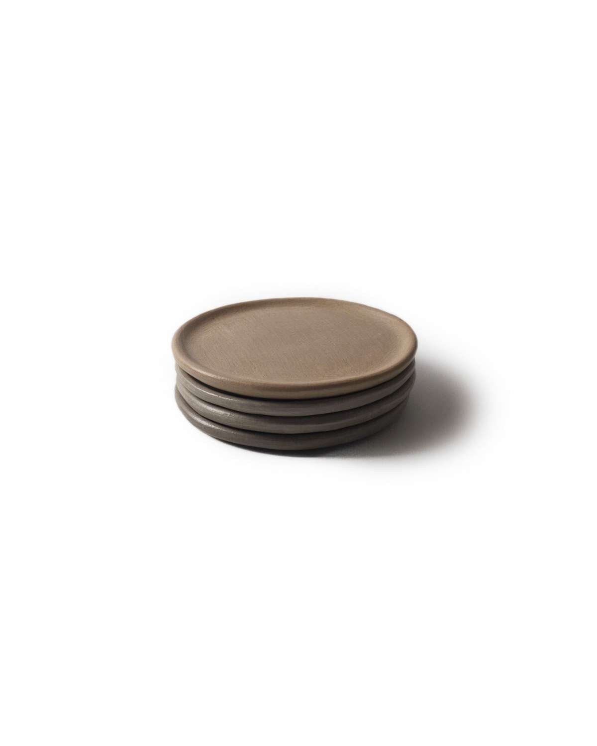 Taupe Cream Clay Appetizer Plate Set of 4