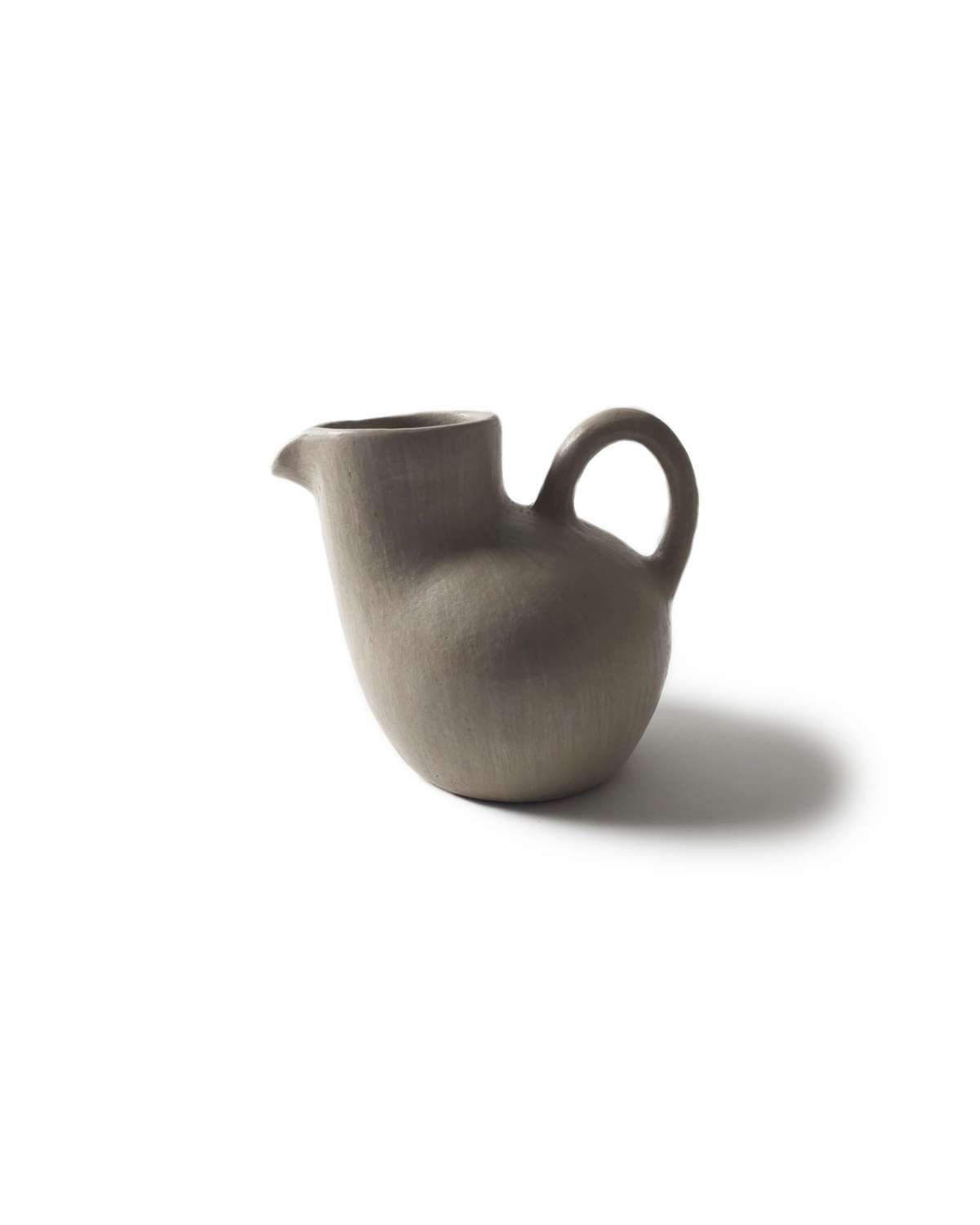 Taupe Cream Clay Pitcher Accents Decor