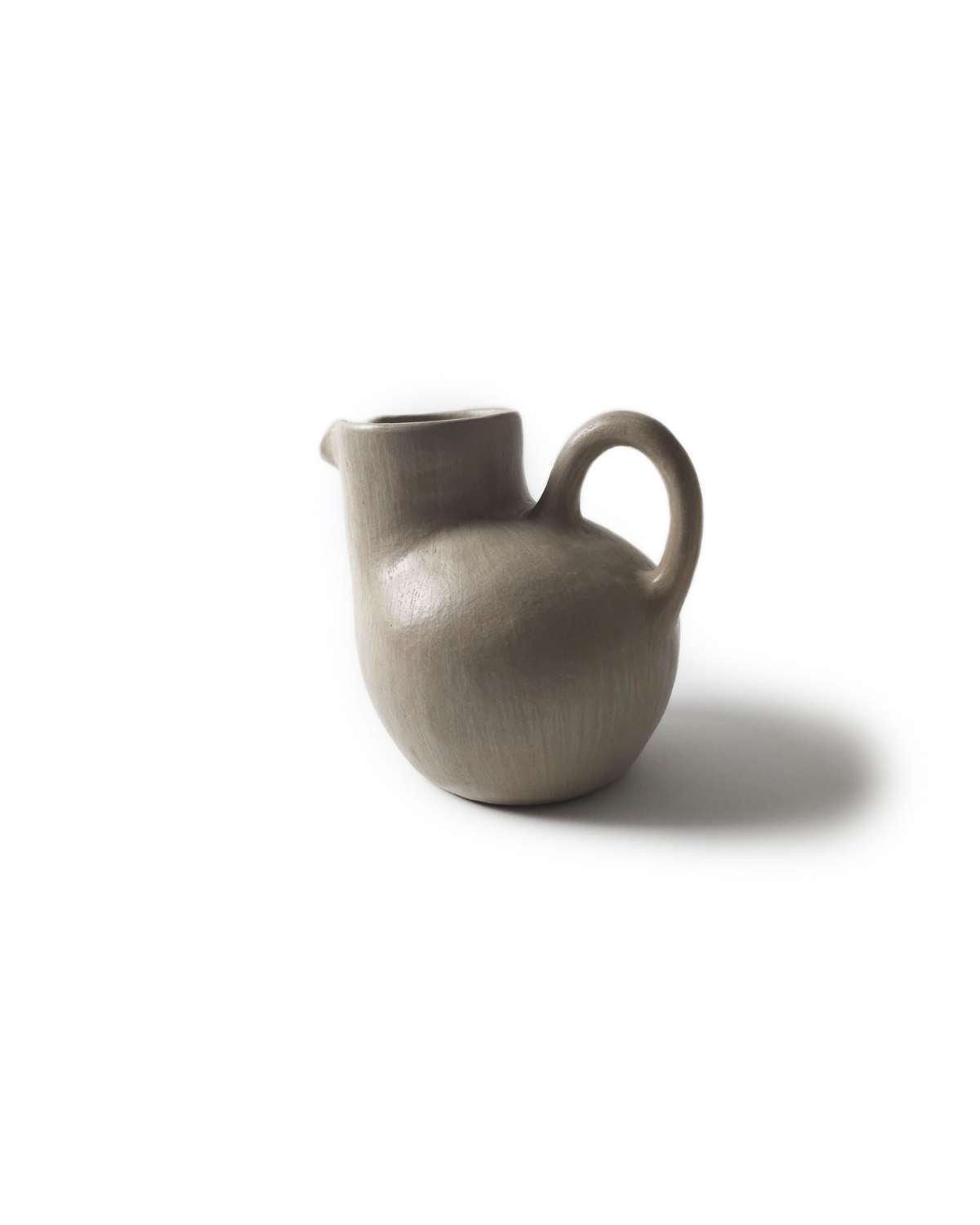 Taupe Cream Clay Pitcher Accents Decor