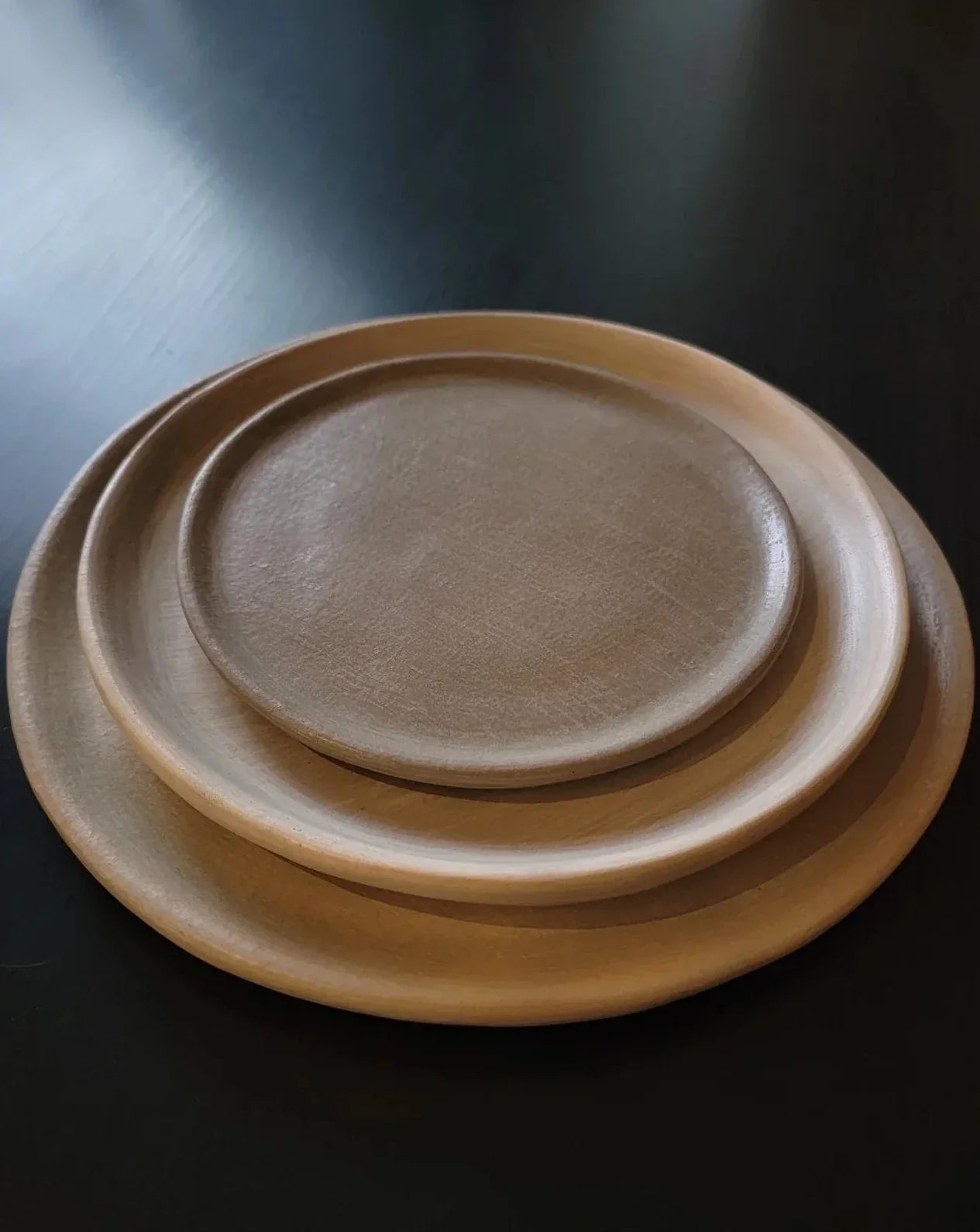 Taupe Cream Dinner Plate Pottery Dinnerware Set