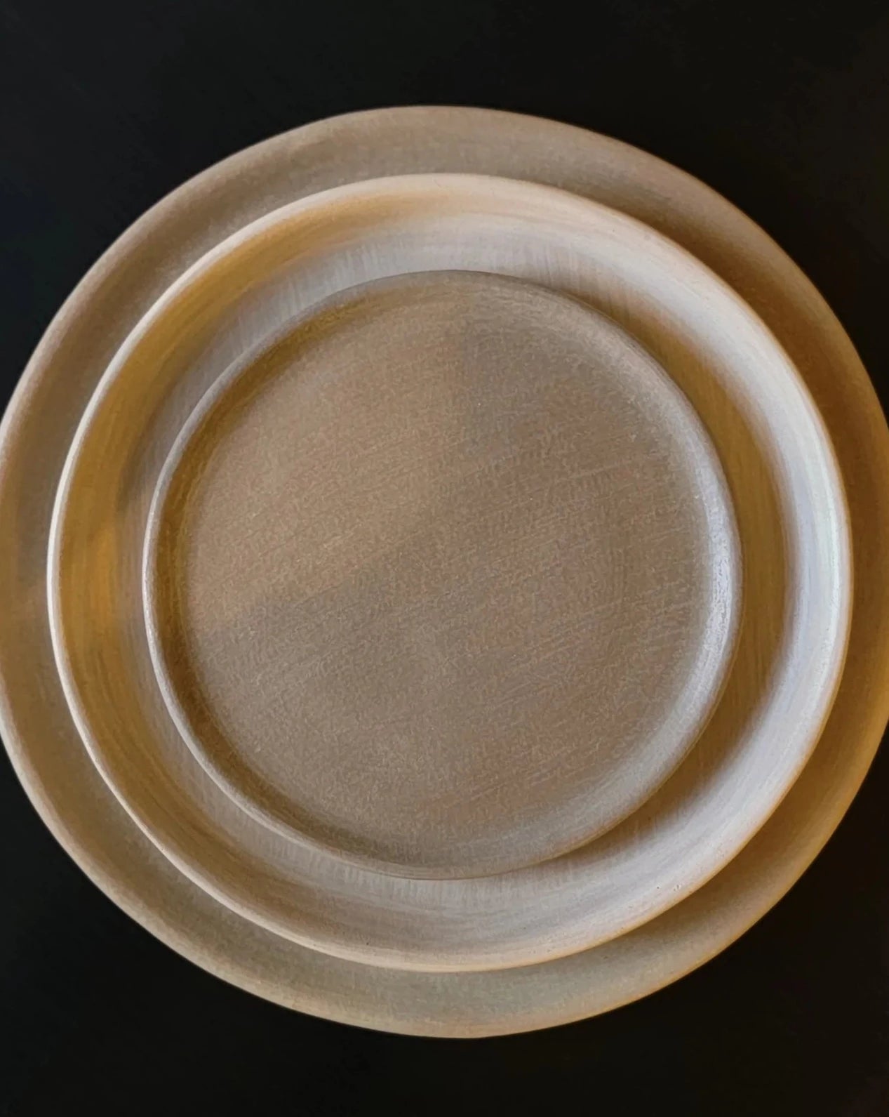 Taupe Cream Plate Pottery Dinnerware Plate