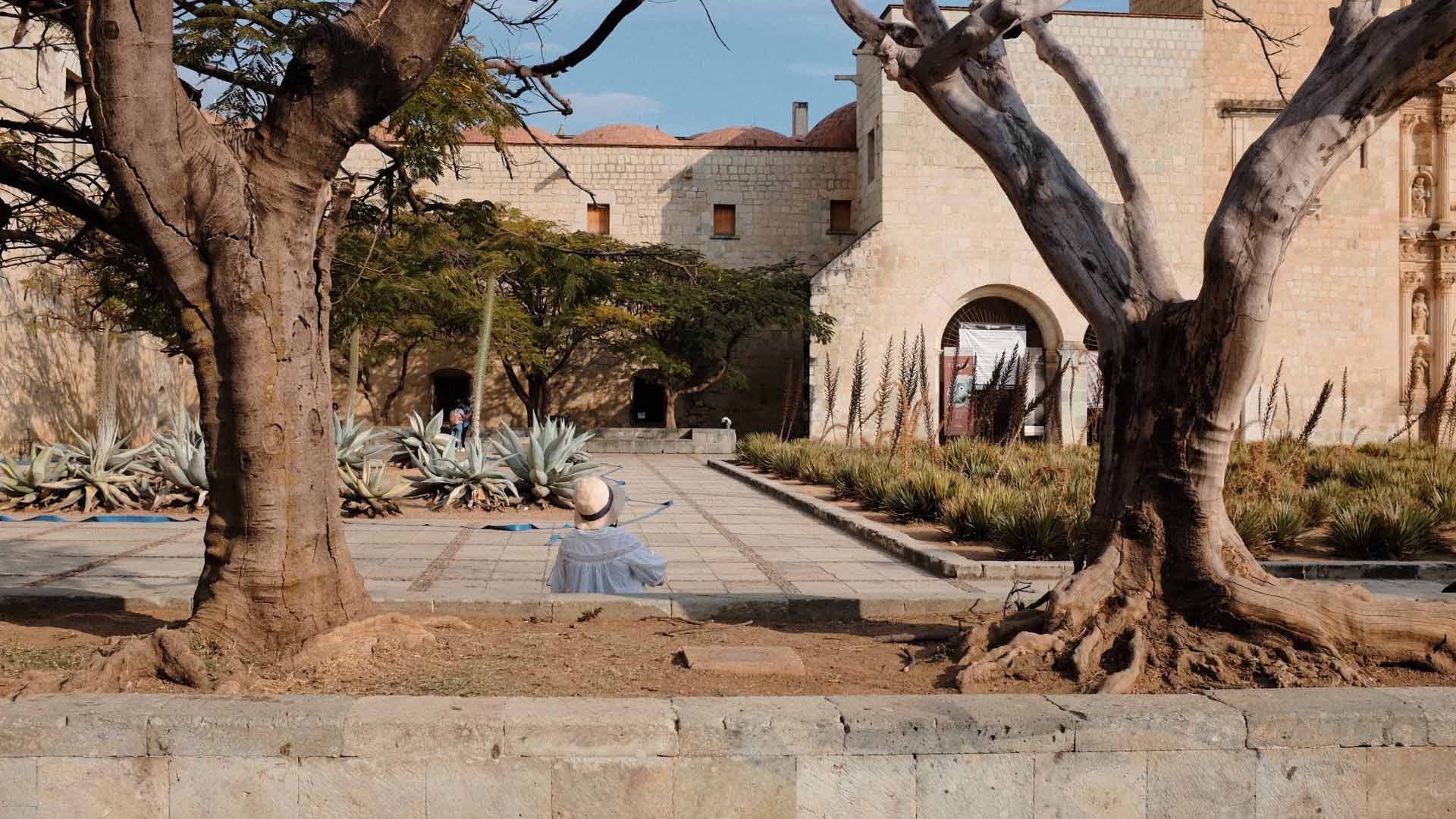 Man Sitting in Oaxacan Square