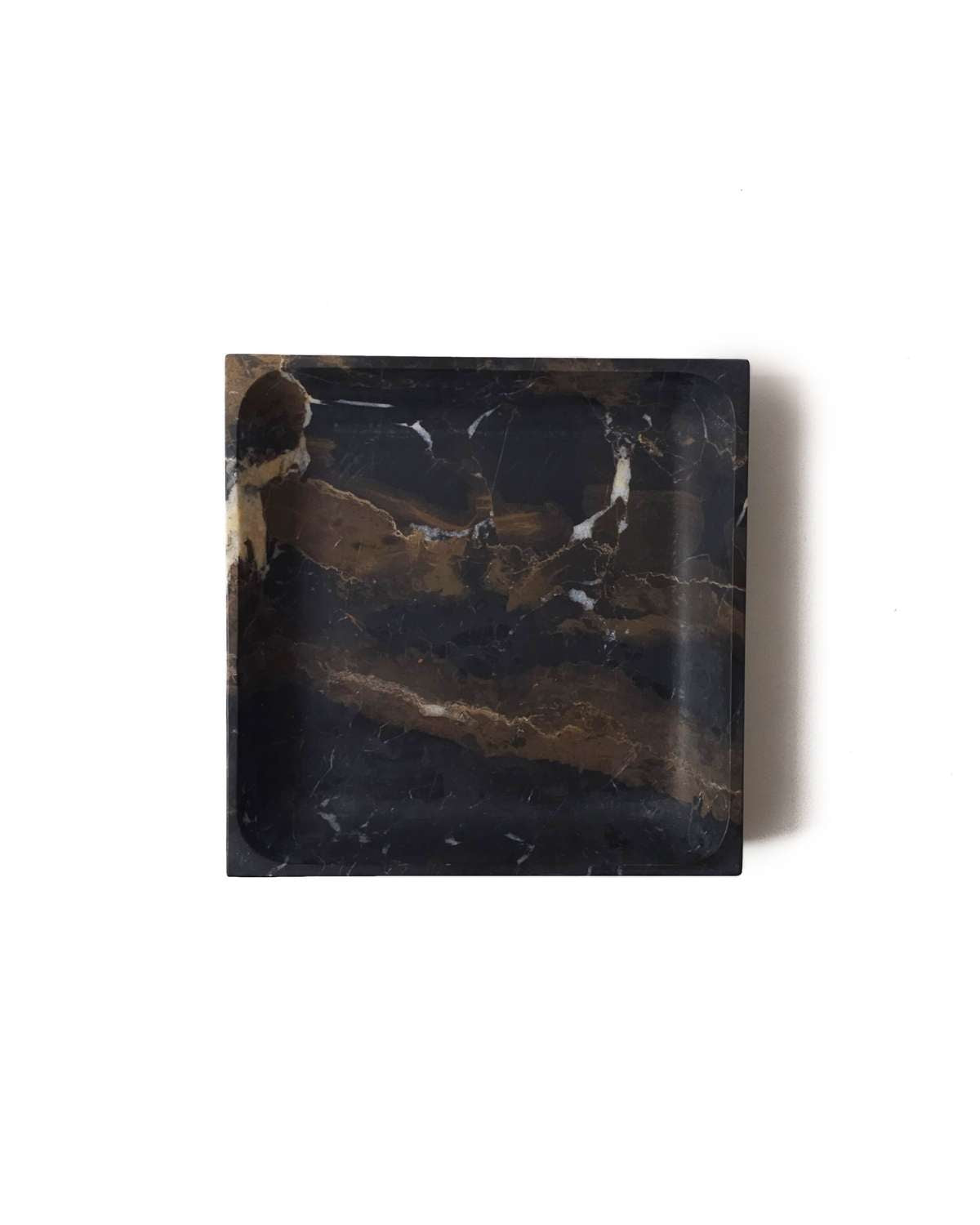 Black Marble Square Tray Decor Accents