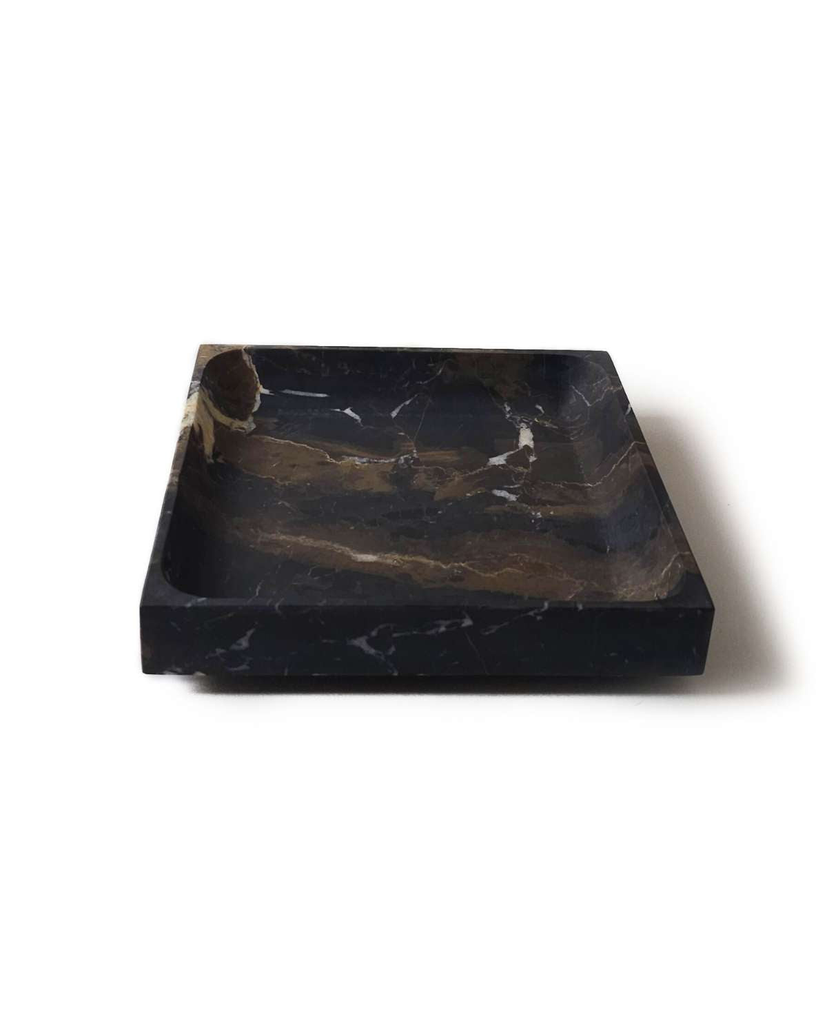 Black Marble Square Tray Decor Accents