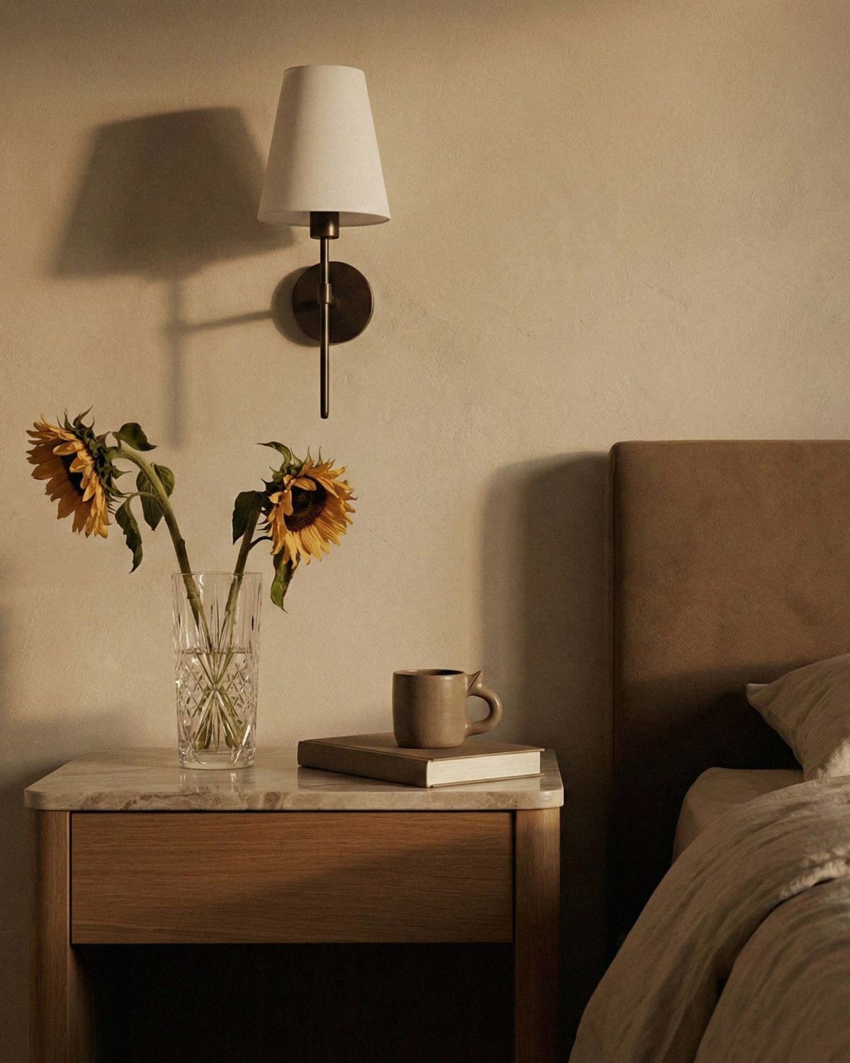 Beige handmade coffee cup.