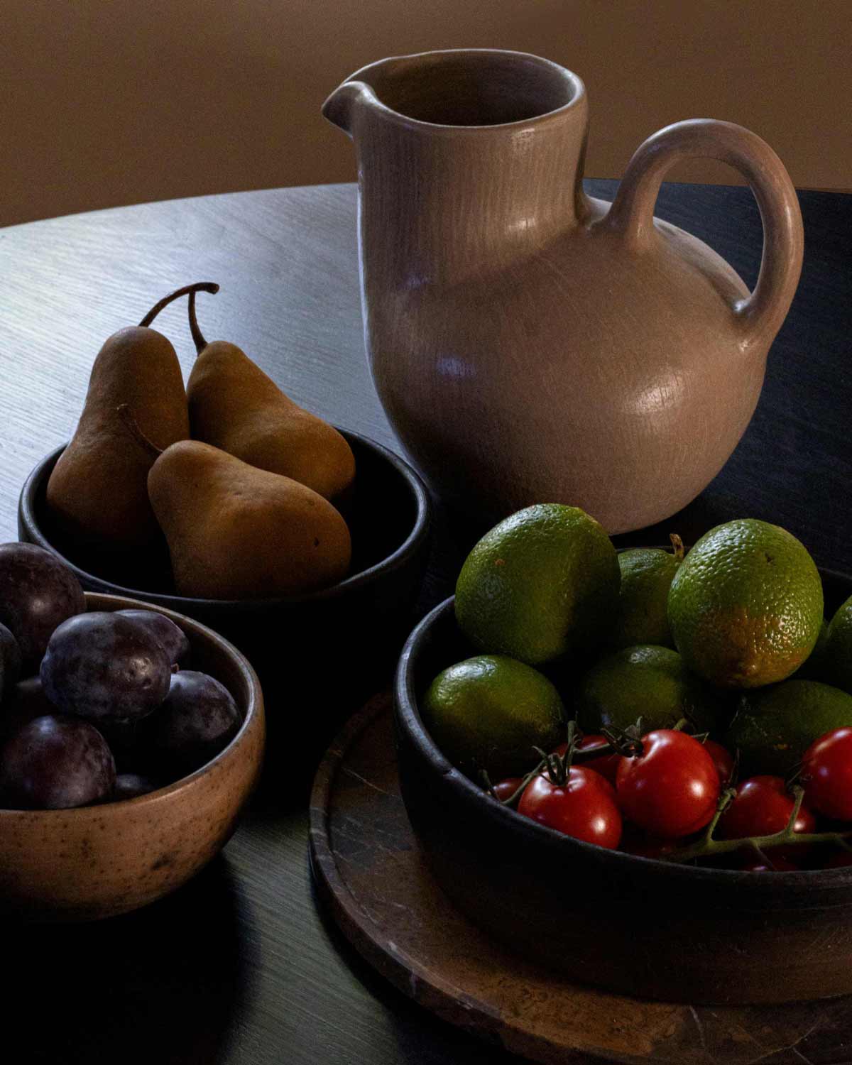 Mexican Taupe Cream Pottery Pitcher