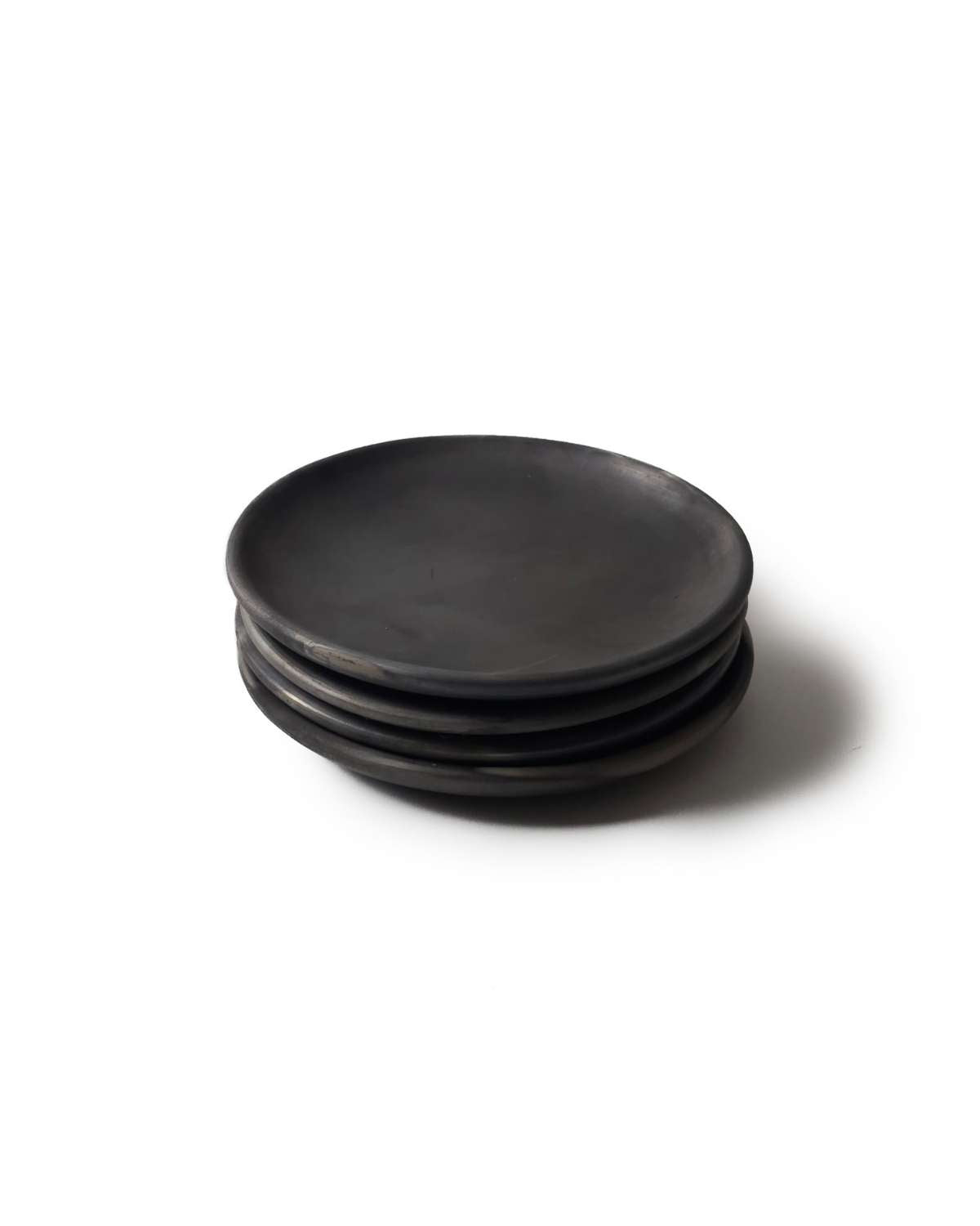 Oaxacan Black Clay Appetizer Plate Set of 4