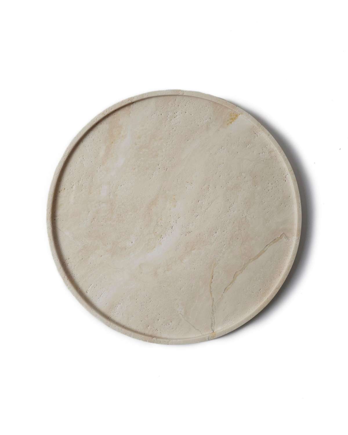 Round Travertine Tray Decor Accents