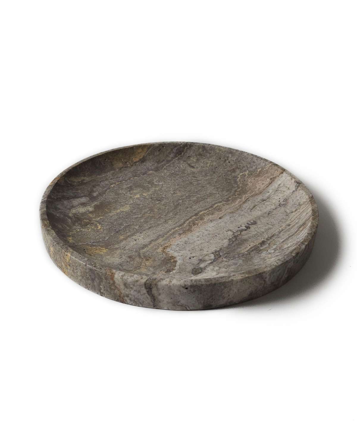 Round Travertine Tray Decor Accents