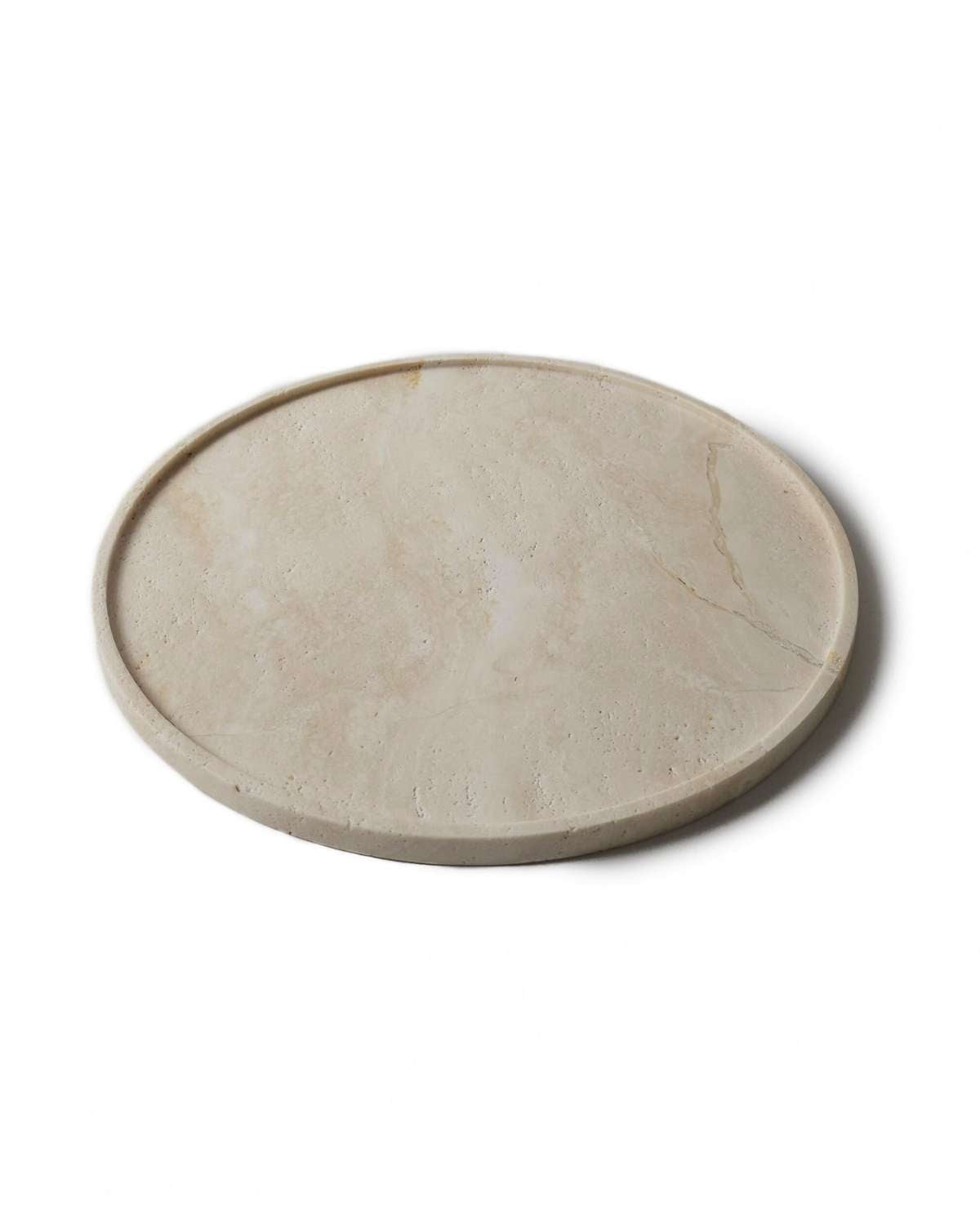 Round Travertine Tray Decor Accents