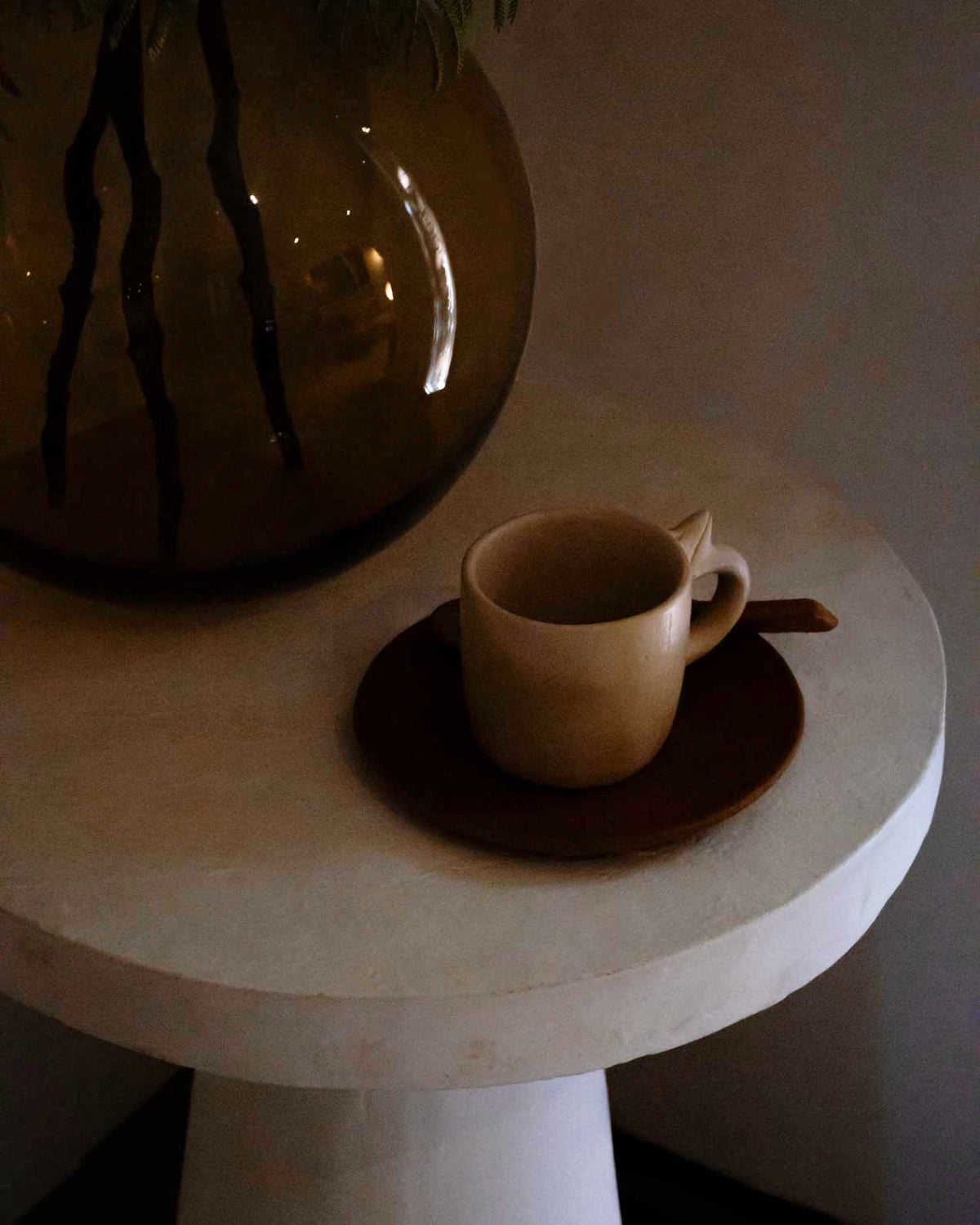 Taupe Cream Clay Coffee Cup