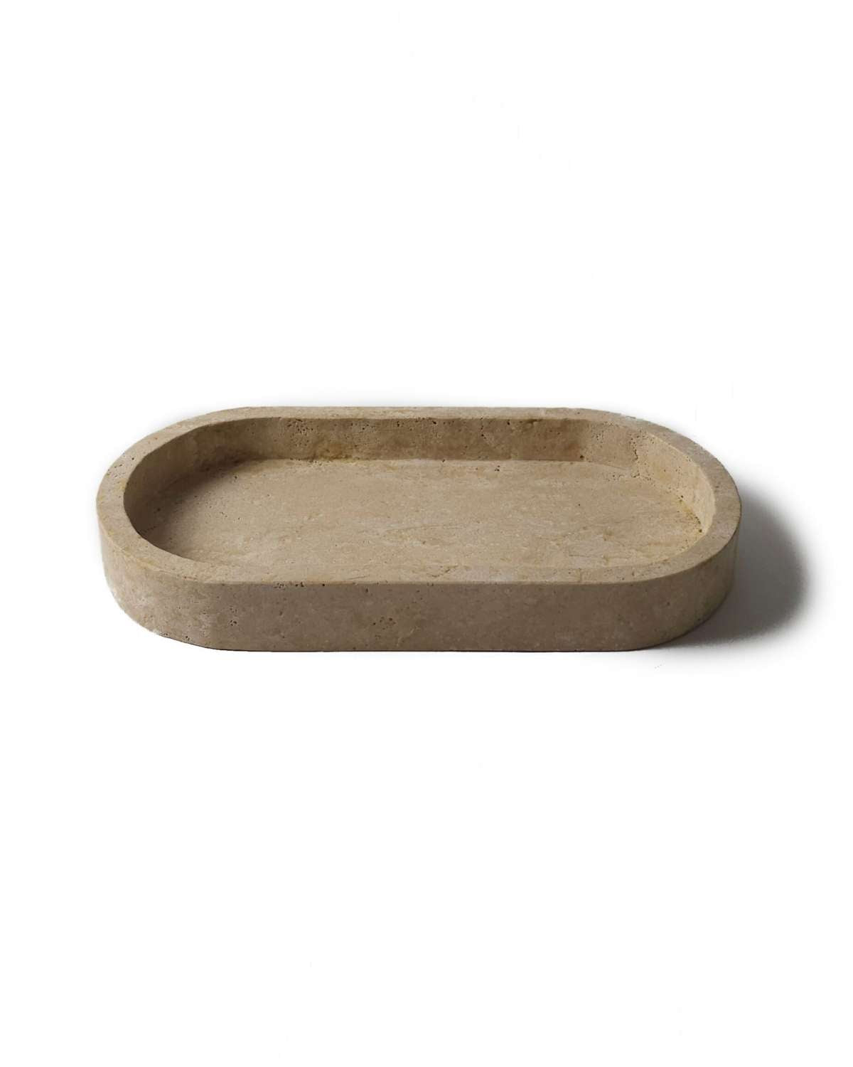 Travertine Oval Tray Decor Accents